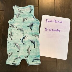 Posh Peanut Aqua Dolphin Romper